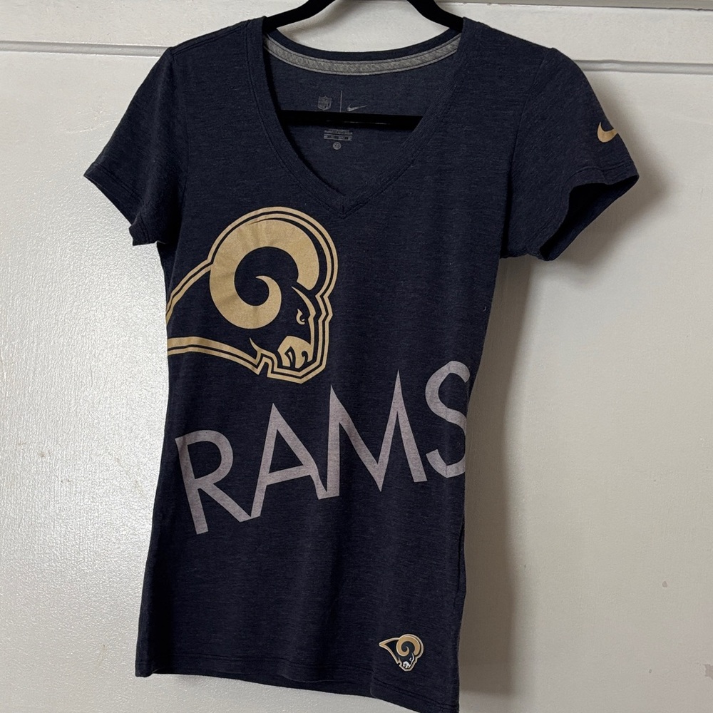 Women's Navy Blue Rams Short Sleeve Tee